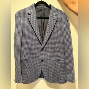 Ermenegildo Zegna Blue Gray Checked Jacket
